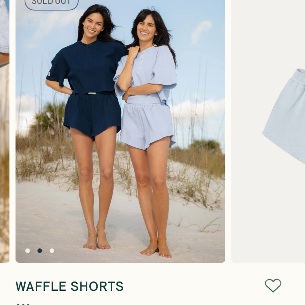 Women's Light Blue Waffle Shorts and Top